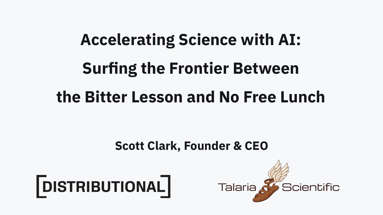 Video poster: Accelerating Science with AI: Surfing the Frontier Between the Bitter Lesson and No Free Lunch (OSU College of Science AI+Science Seminar, October 2026)